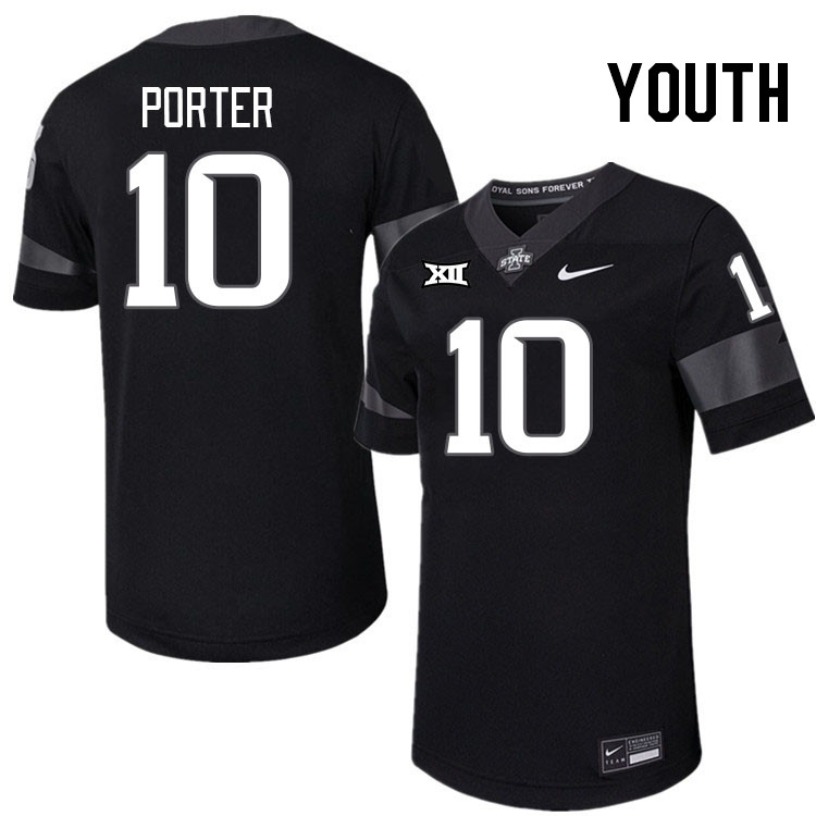 Youth #10 Darien Porter Iowa State Cyclones College Football Jerseys Stitched-Black